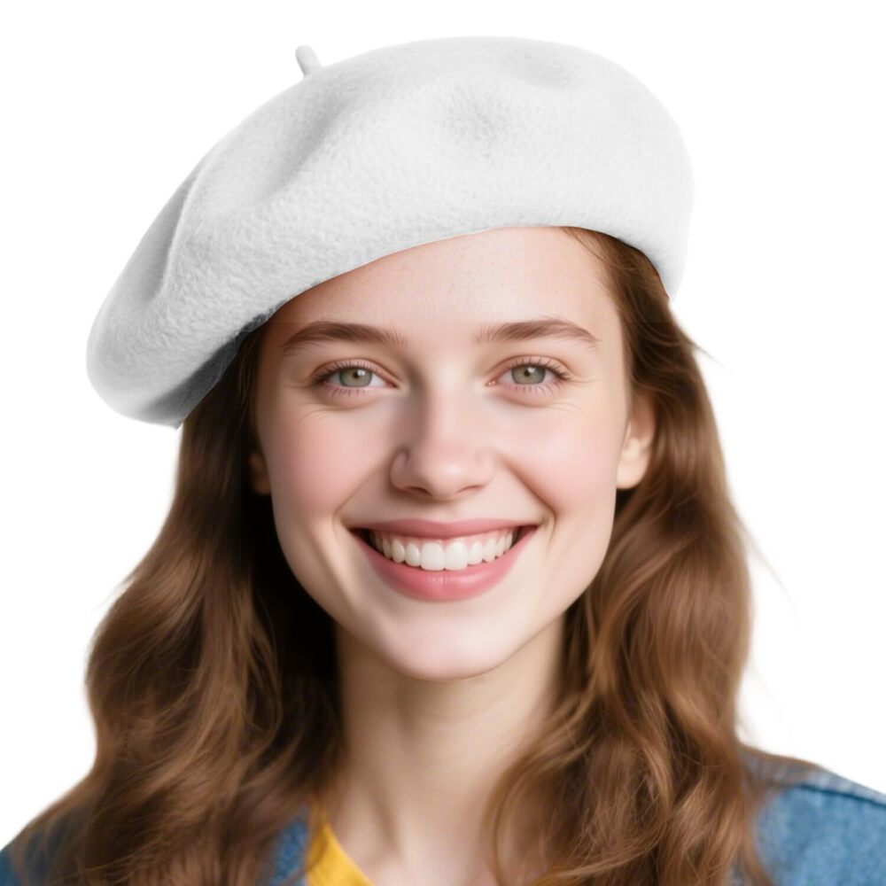 2836 French Breathable Solid Color Wool Beret Hats,artist Painter Beanie